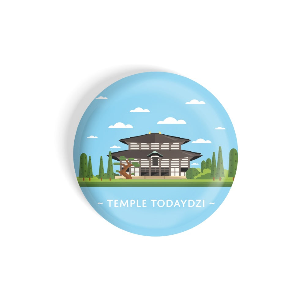 dhcrafts Round Fridge Magnet Blue Color Monuments Temple Todaydzi Glossy Finish Design Pack of 1 (75 mm)